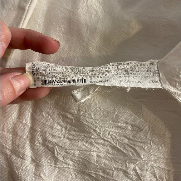 Minimalist Cream Linen Blend Open Front Blazer Zara Basic L - Picture 6 of 7